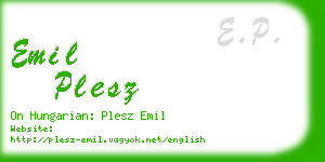 emil plesz business card